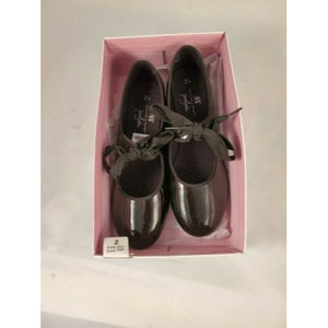 ABT Spotlights Black Patent Tap Shoes Sz 2 1/2 Girls American Ballet Theatre EUC